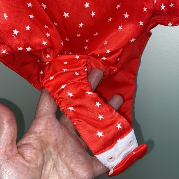 Zara satin effect red bodysuit with stars, bloggers fav, size S, NWT - Picture 8 of 9